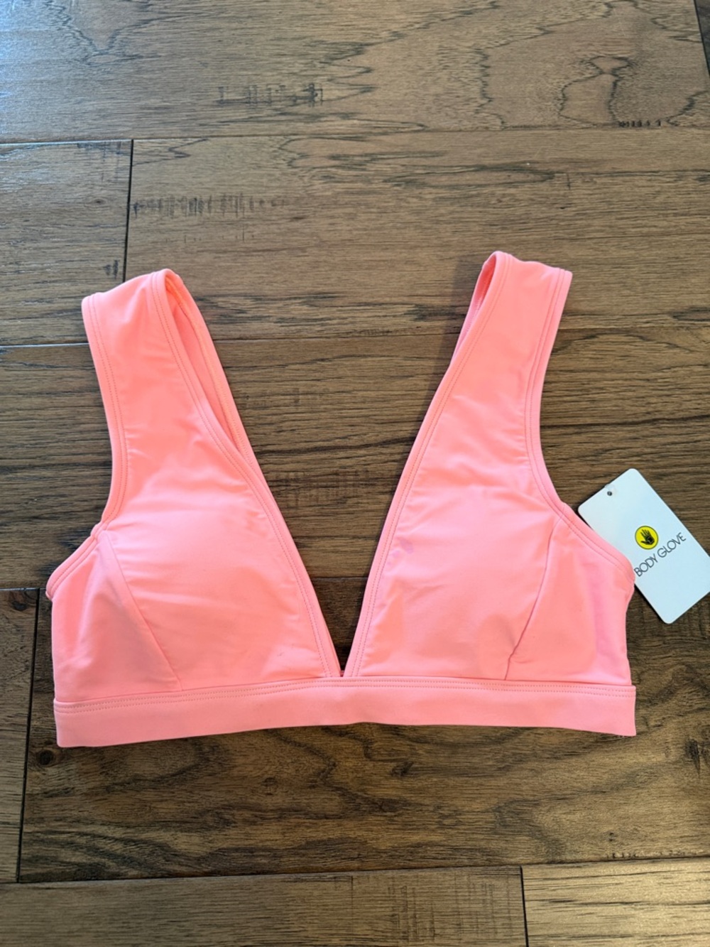 Body Glove Neon Coral V-Neck Bralette Bikini Top